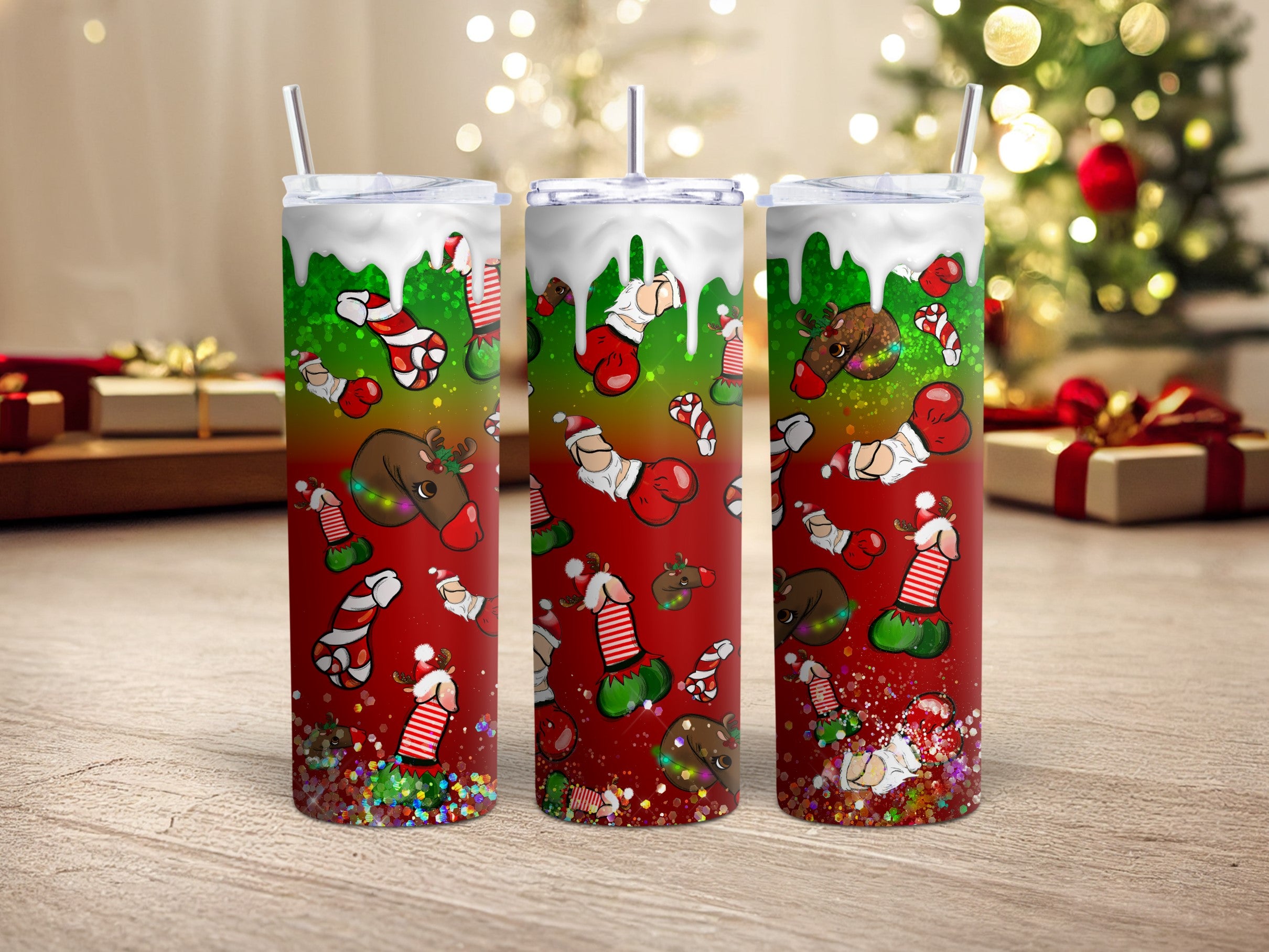 Luftfart høj Bounce Christmas Penis Tumbler 2 20 oz. Double walled insulated – Marty's Custom  Creations